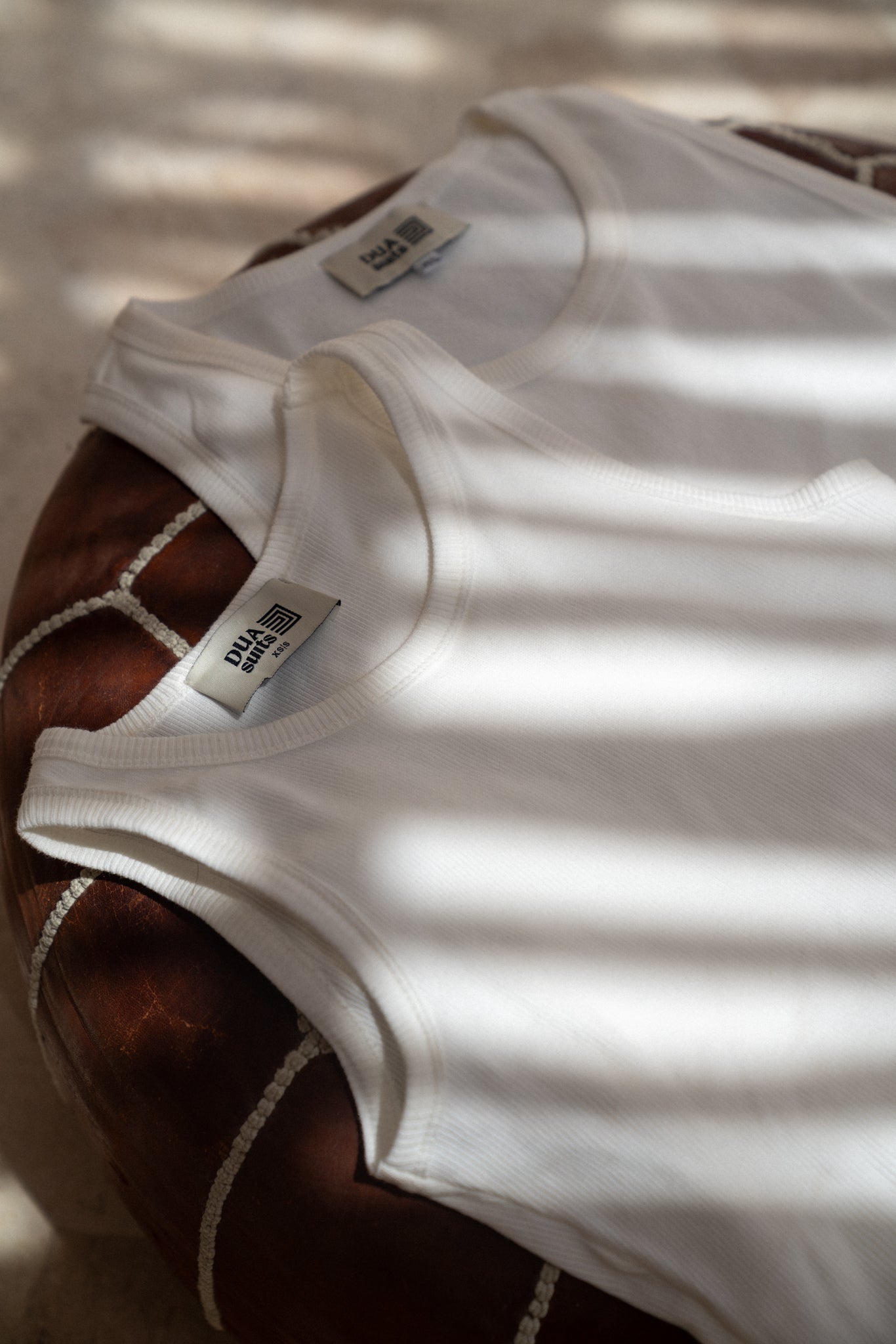 White | RIB TANK TOP MEN