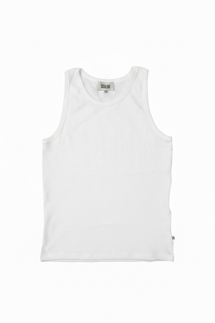 White | RIB TANK TOP MEN