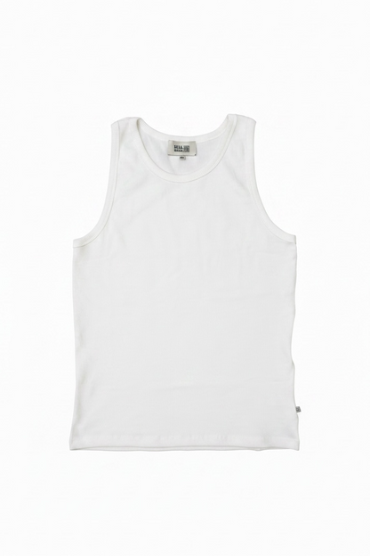 White | RIB TANK TOP MEN